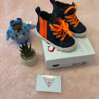 Baskets Hautes Guess - marine & Orange Fluo Taille 20